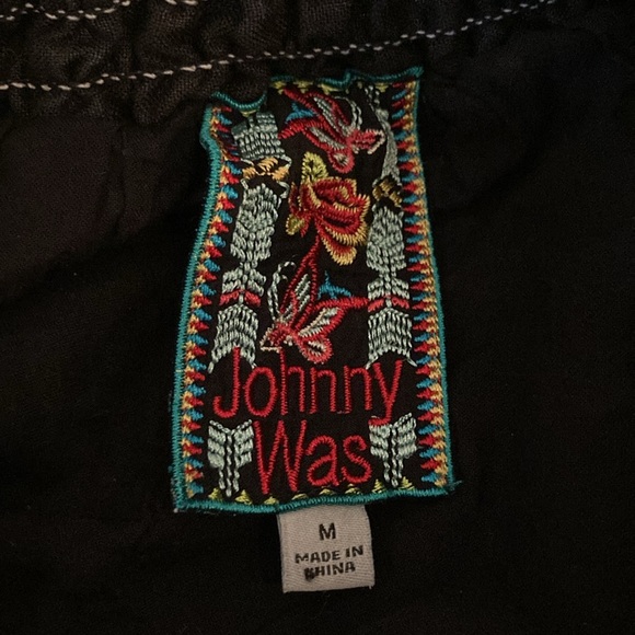 Johnny Was crop lace cotton black pants M - Picture 6 of 16